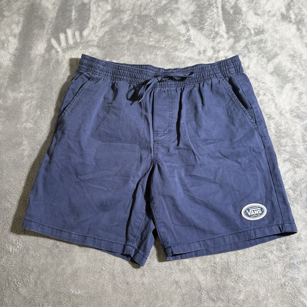 Vans The Dude Lokkit Oval Blue Mens Drawstring Logo Classic Shorts Size Large